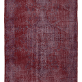 Vintage Isparta Turkish Area Rug 5x9 ft — Red Overdyed (No. 39571)