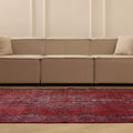 Vintage Isparta Turkish Area Rug 5x9 ft — Red Overdyed (No. 39571)