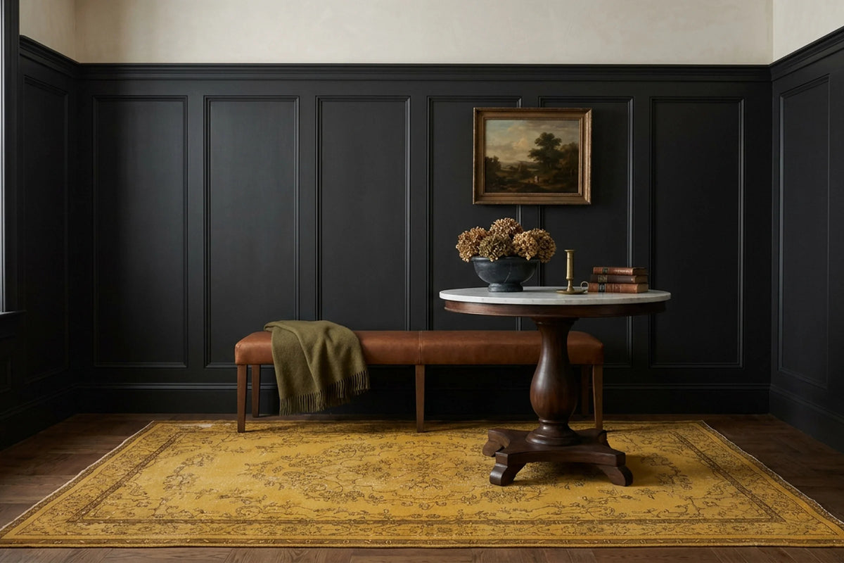 Turkish Area Rug in a styled room