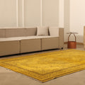 Vintage Isparta Turkish Area Rug 6x9 ft — Yellow & Brown Floral