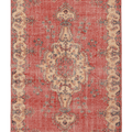 Vintage Isparta Turkish Area Rug 5x9 ft — Red & Beige Floral (No. 39573)
