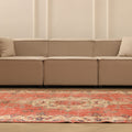 Vintage Isparta Turkish Area Rug 5x9 ft — Red & Beige Floral (No. 39573)