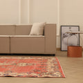 Vintage Isparta Turkish Area Rug 5x9 ft — Red & Beige Floral (No. 39573)