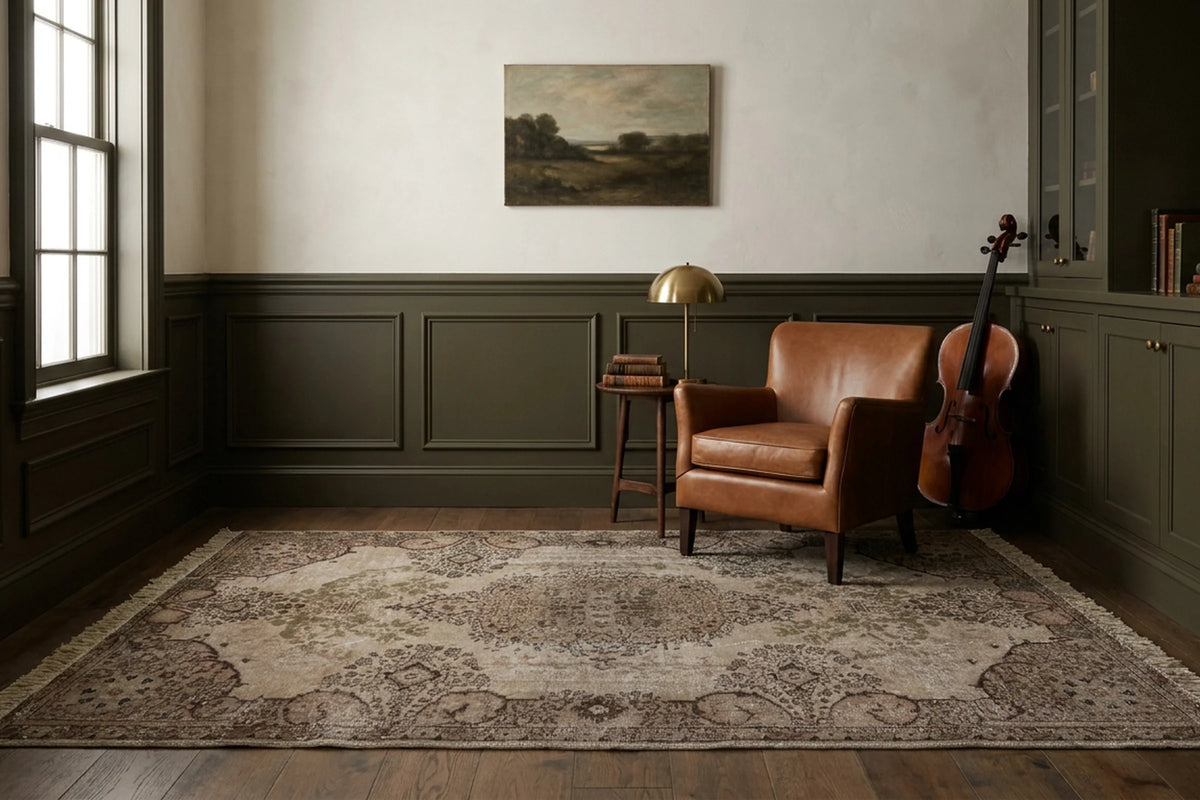 Turkish Area Rug in a styled room