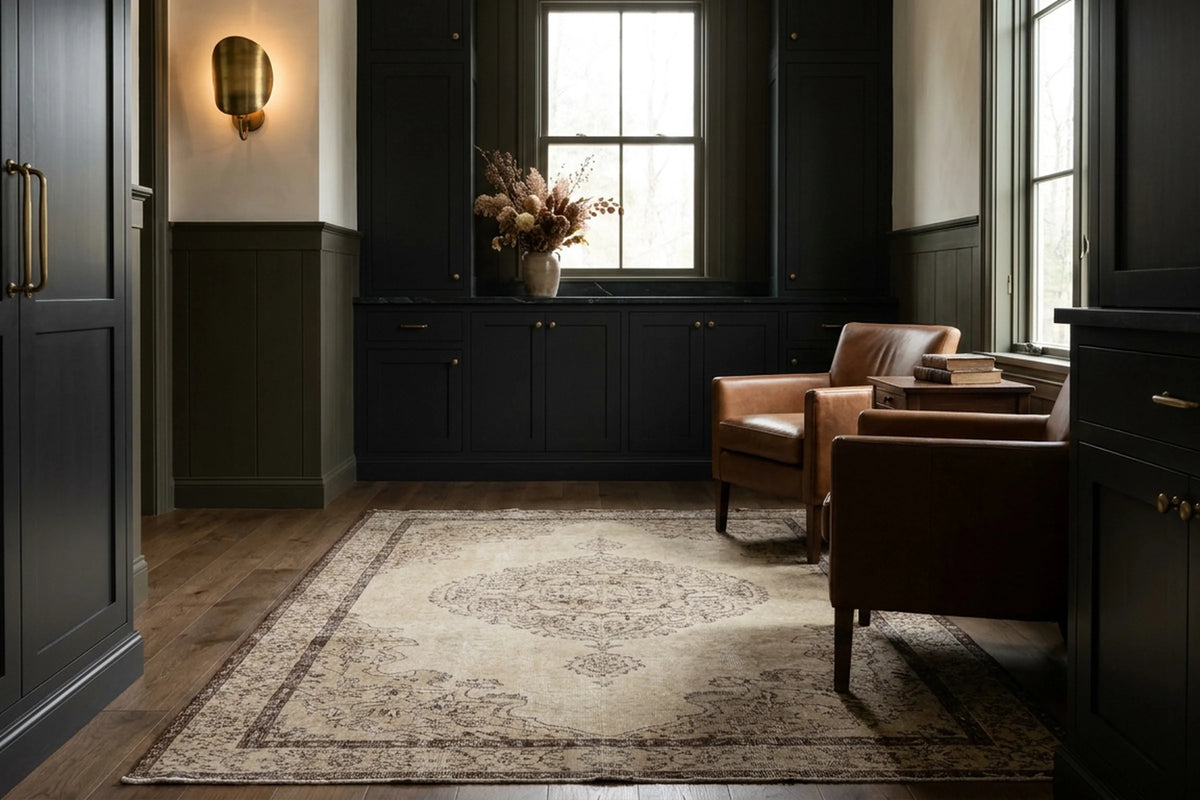 Turkish Area Rug in a styled room
