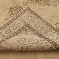 Vintage Isparta Turkish Area Rug 5x8 ft — Beige & Brown Floral (No. 39576)