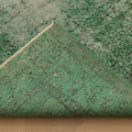 Vintage Isparta Turkish Area Rug 5x8 ft — Green & Gray Overdyed