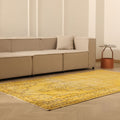 Vintage Manisa Turkish Area Rug 5x9 ft — Yellow Overdyed