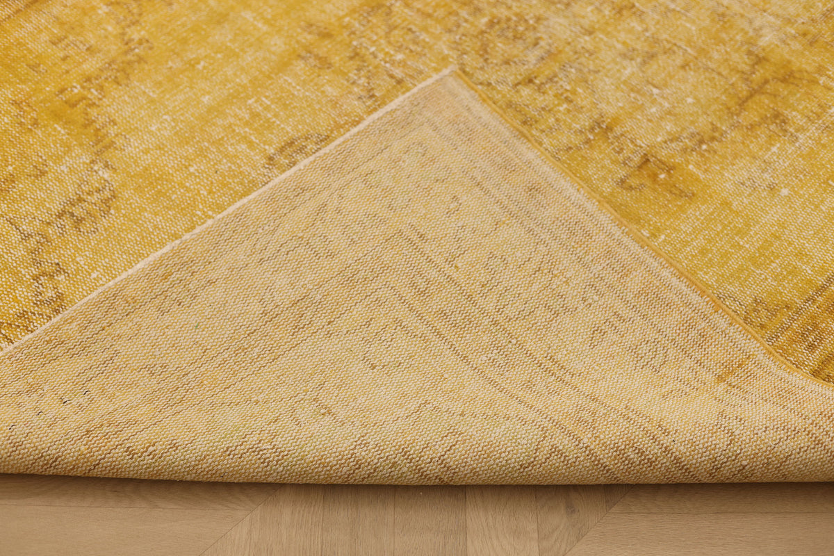 Vintage Manisa Turkish Area Rug 5x9 ft — Yellow Overdyed
