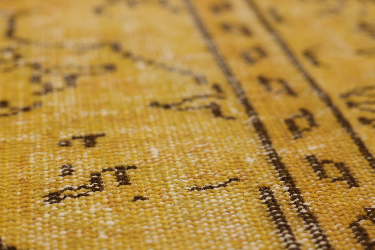 Vintage Manisa Turkish Area Rug 5x9 ft — Yellow Overdyed