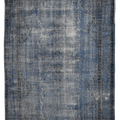 Vintage Isparta Turkish Area Rug 6x8 ft — Blue & Gray Overdyed