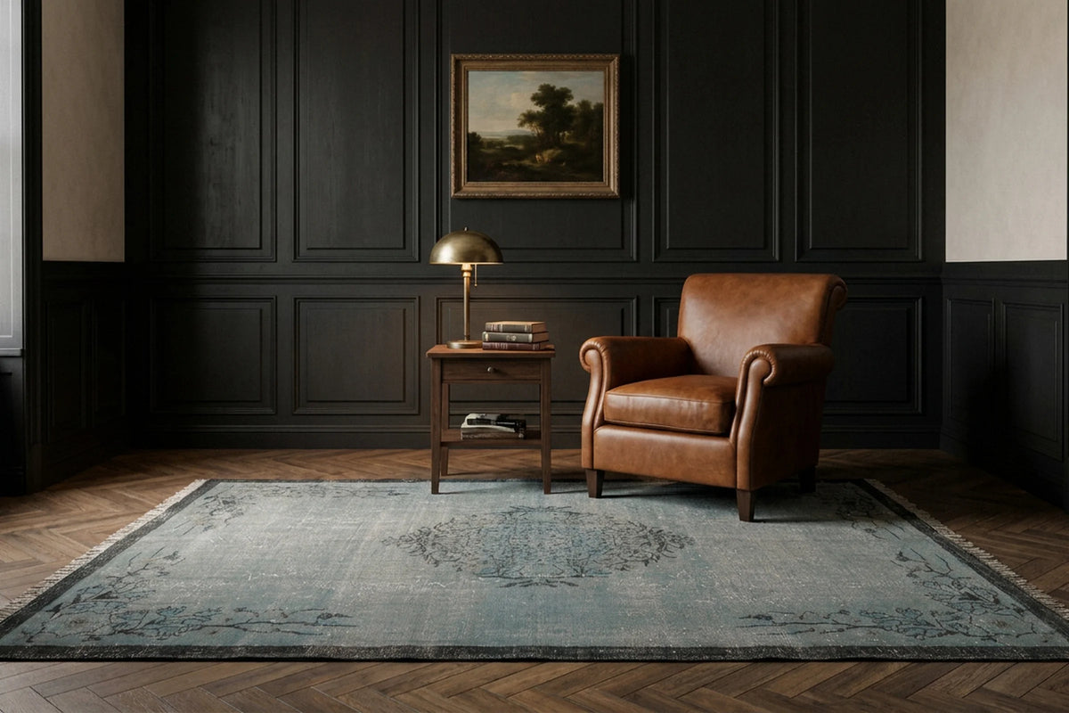 Turkish Area Rug in a styled room