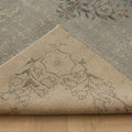 Vintage Isparta Turkish Area Rug 5x8 ft — Blue & Gray Floral