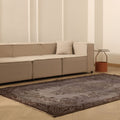 Vintage Isparta Turkish Area Rug 5x9 ft — Gray & Brown Overdyed (No. 39583)