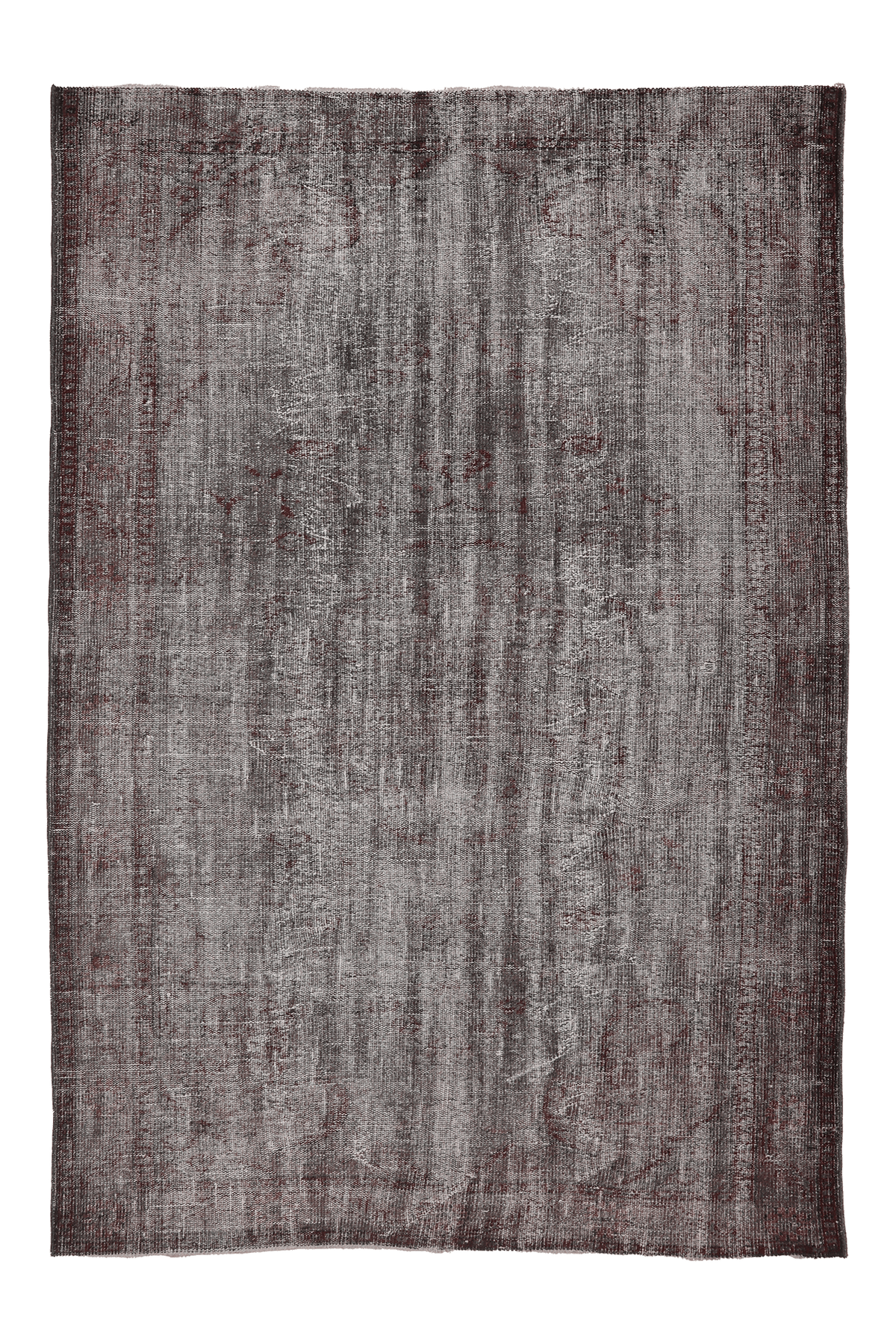 Vintage Manisa Turkish Area Rug 5x8 ft — Gray & Brown Overdyed