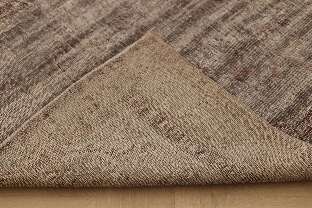 Vintage Manisa Turkish Area Rug 5x8 ft — Gray & Brown Overdyed