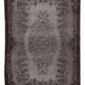 Vintage Isparta Turkish Area Rug 5x9 ft — Gray & Brown Overdyed
