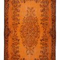 Vintage Isparta Turkish Area Rug 5x9 ft — Orange & Brown Overdyed