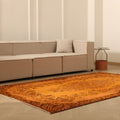 Vintage Isparta Turkish Area Rug 5x9 ft — Orange & Brown Overdyed