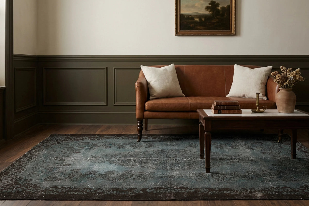 Turkish Area Rug in a styled room