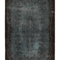 Vintage Isparta Turkish Area Rug 6x9 ft — Blue & Gray Overdyed (No. 39588)