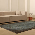 Vintage Isparta Turkish Area Rug 6x9 ft — Blue & Gray Overdyed (No. 39588)