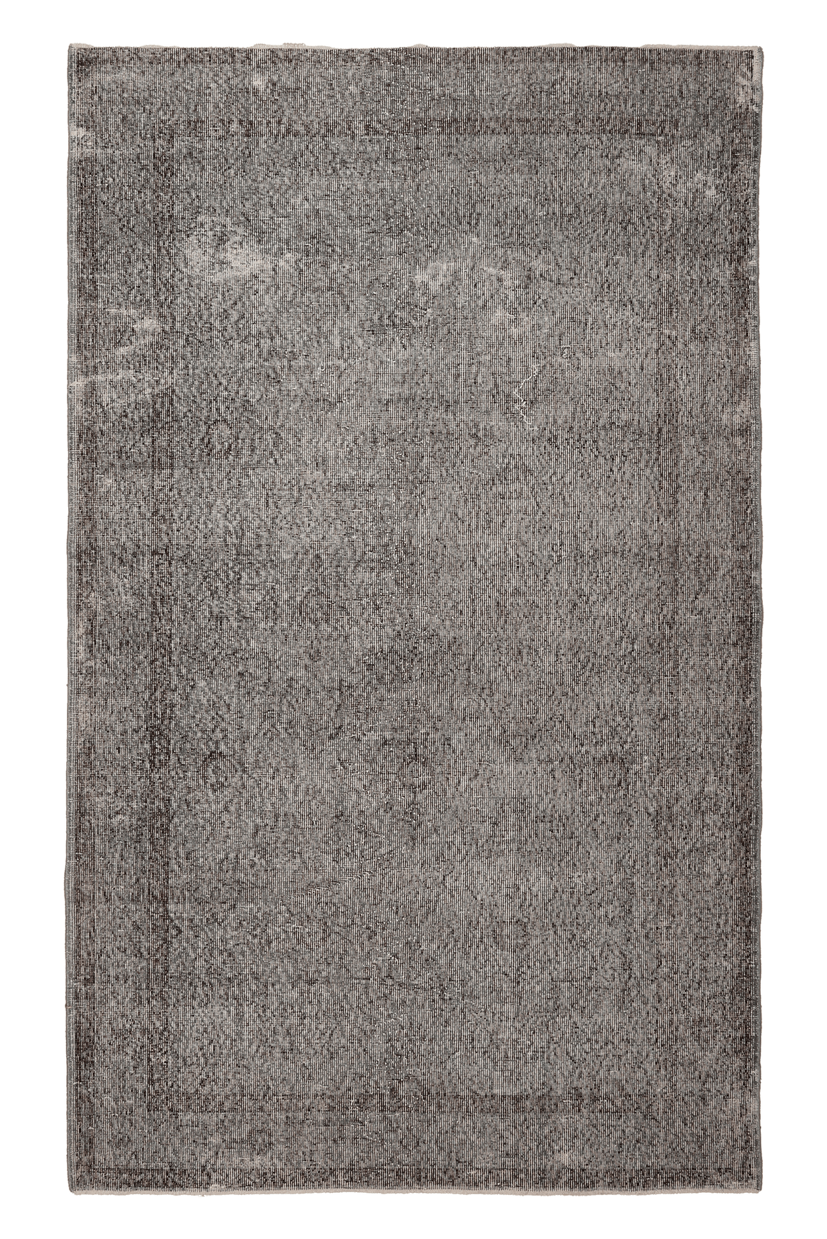 Vintage Isparta Turkish Area Rug 5x8 ft — Gray Overdyed (No. 39589)