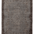 Vintage Isparta Turkish Area Rug 6x9 ft — Gray & Brown Distressed (No. 39592)