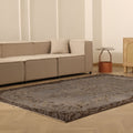 Vintage Isparta Turkish Area Rug 6x9 ft — Gray & Brown Distressed (No. 39592)