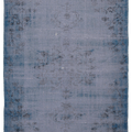 Vintage Manisa Turkish Area Rug 5x8 ft — Blue Overdyed