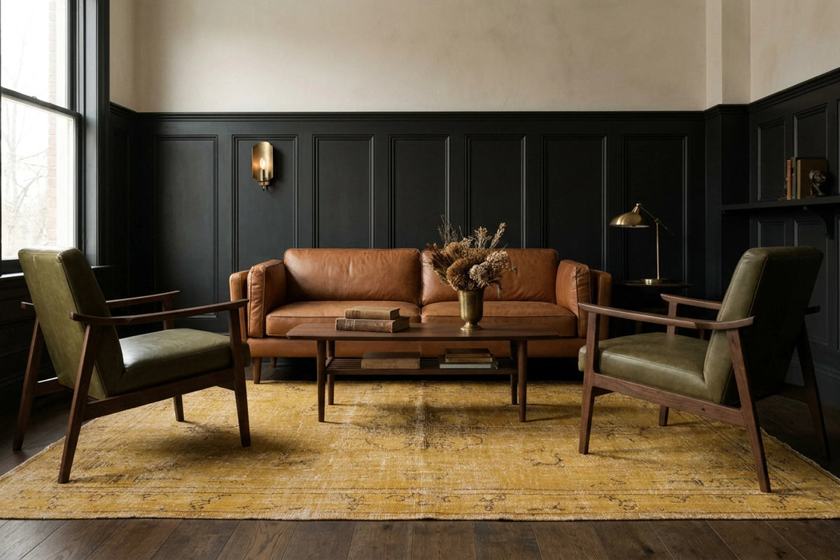 Turkish Area Rug in a styled room