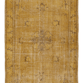 Vintage Isparta Turkish Area Rug 5x8 ft — Yellow & Brown Distressed