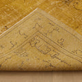 Vintage Isparta Turkish Area Rug 5x8 ft — Yellow & Brown Distressed