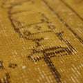 Vintage Isparta Turkish Area Rug 5x8 ft — Yellow & Brown Distressed