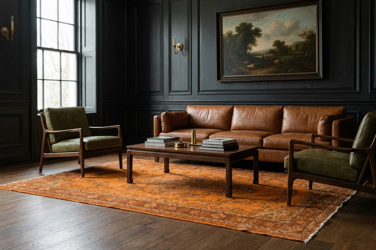 Turkish Area Rug in a styled room