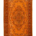 Vintage Isparta Turkish Area Rug 6x10 ft — Orange & Brown Overdyed (No. 39599)