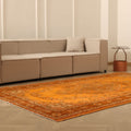 Vintage Isparta Turkish Area Rug 6x10 ft — Orange & Brown Overdyed (No. 39599)