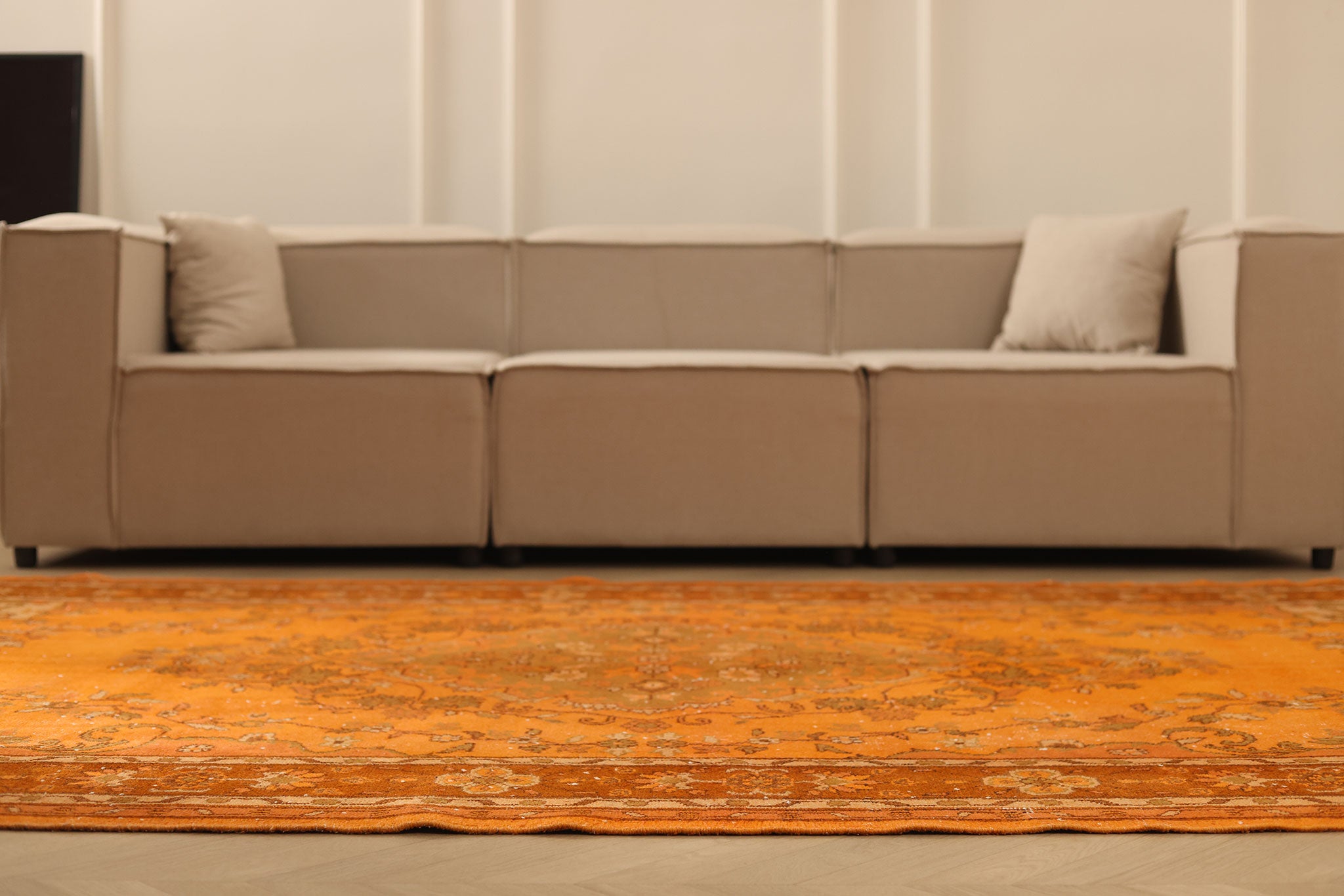 Vintage Isparta Turkish Area Rug 6x10 ft — Orange & Brown Overdyed (No. 39599)