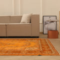 Vintage Isparta Turkish Area Rug 6x10 ft — Orange & Brown Overdyed (No. 39599)