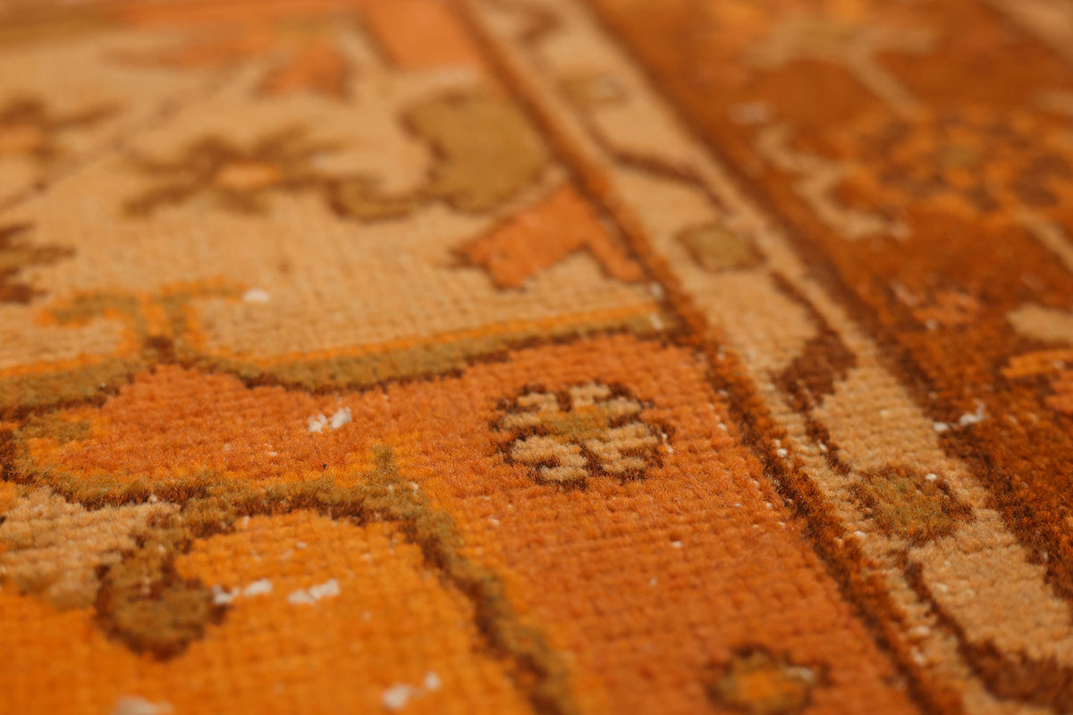 Vintage Isparta Turkish Area Rug 6x10 ft — Orange & Brown Overdyed (No. 39599)