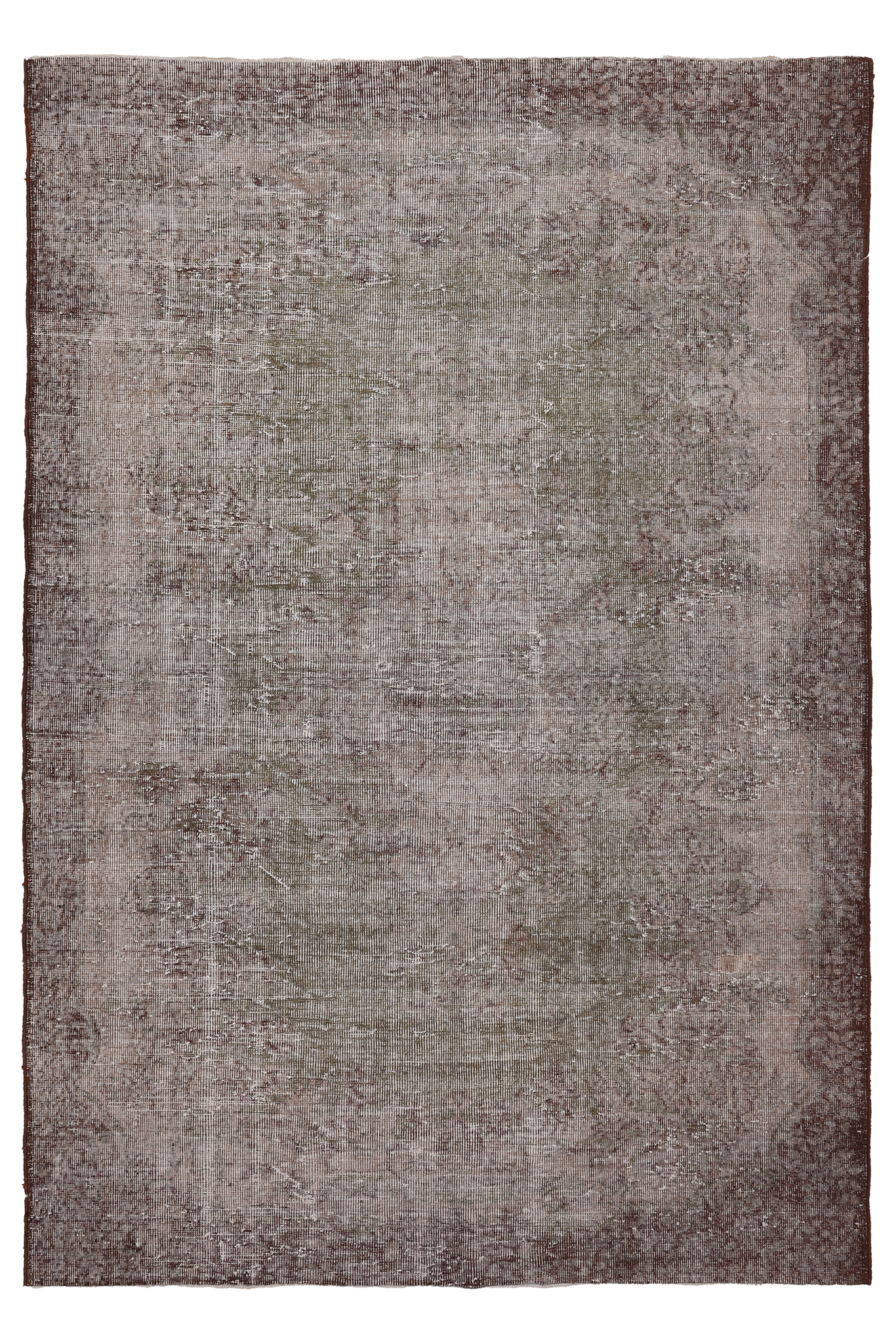 Vintage Isparta Turkish Area Rug 5x8 ft — Gray Overdyed (No. 39601)