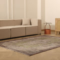 Vintage Isparta Turkish Area Rug 5x8 ft — Gray Overdyed (No. 39601)
