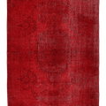Vintage Isparta Turkish Area Rug 5x9 ft — Red Overdyed (No. 39602)