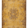 Vintage Isparta Turkish Area Rug 5x9 ft — Yellow & Brown Overdyed