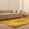 Vintage Isparta Turkish Area Rug 5x9 ft — Yellow & Brown Overdyed