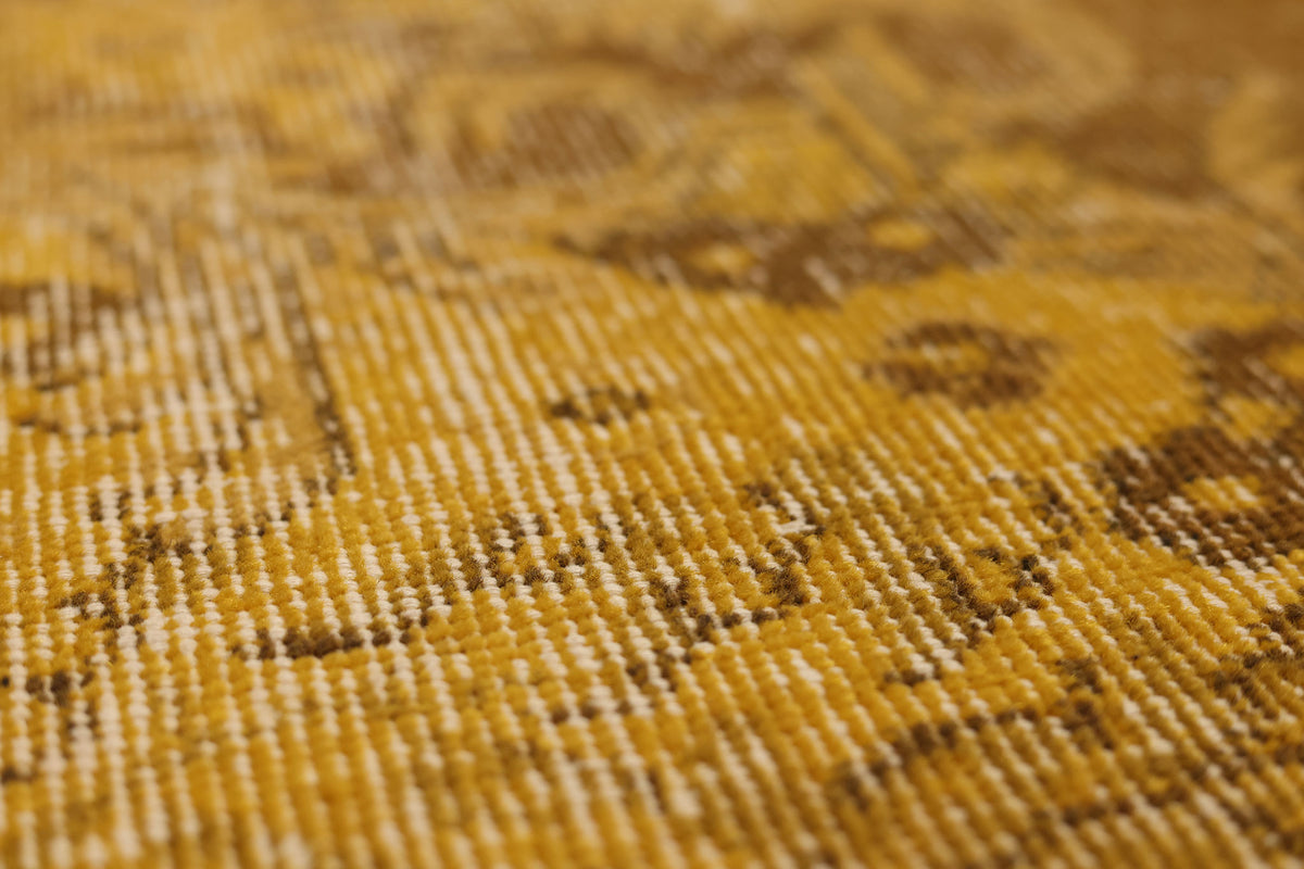Vintage Isparta Turkish Area Rug 5x9 ft — Yellow & Brown Overdyed