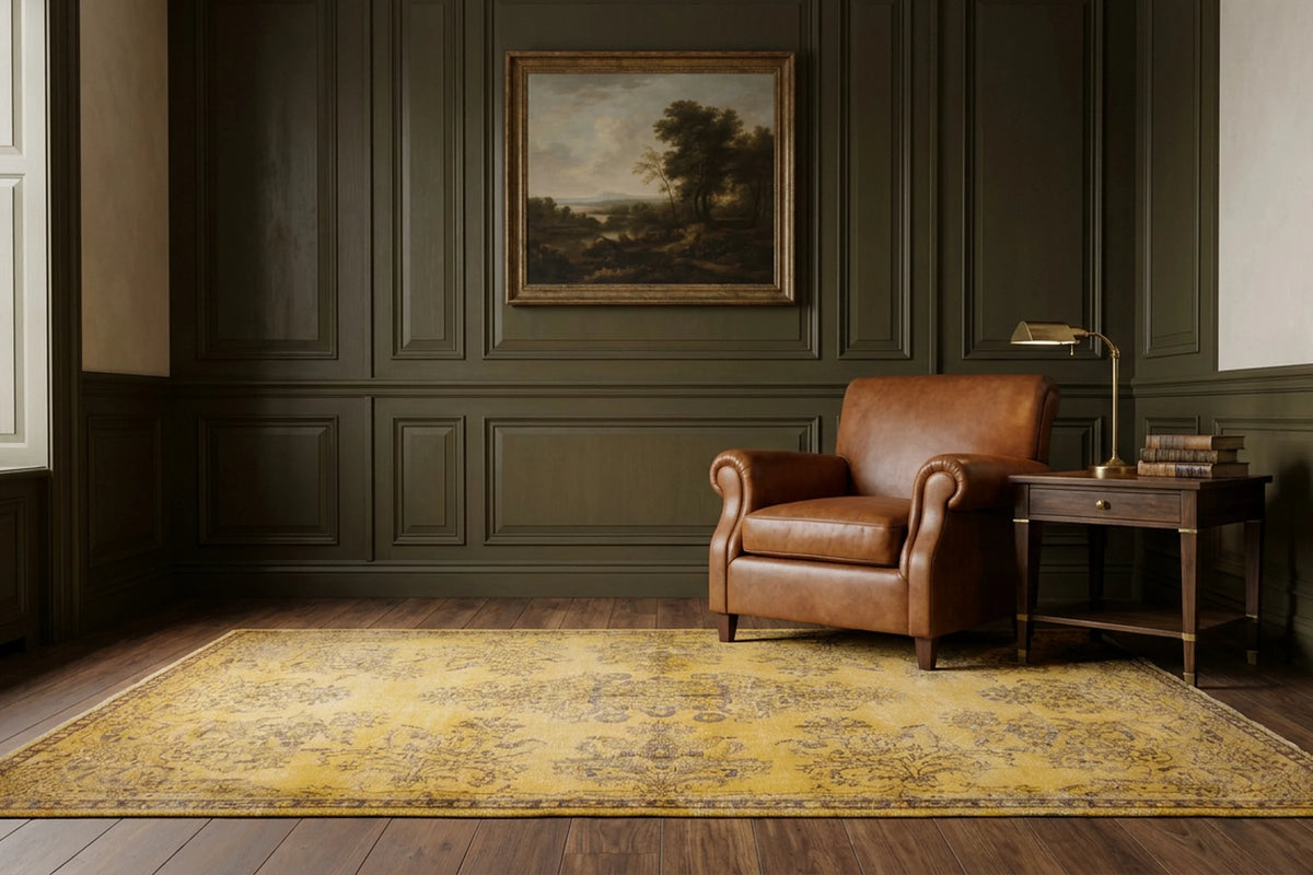 Turkish Area Rug in a styled room