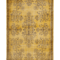 Vintage Isparta Turkish Area Rug 5x10 ft — Yellow & Brown Floral