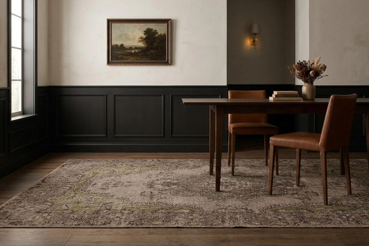 Turkish Area Rug in a styled room