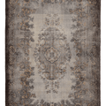 Vintage Isparta Turkish Area Rug 6x9 ft — Gray & Brown Floral